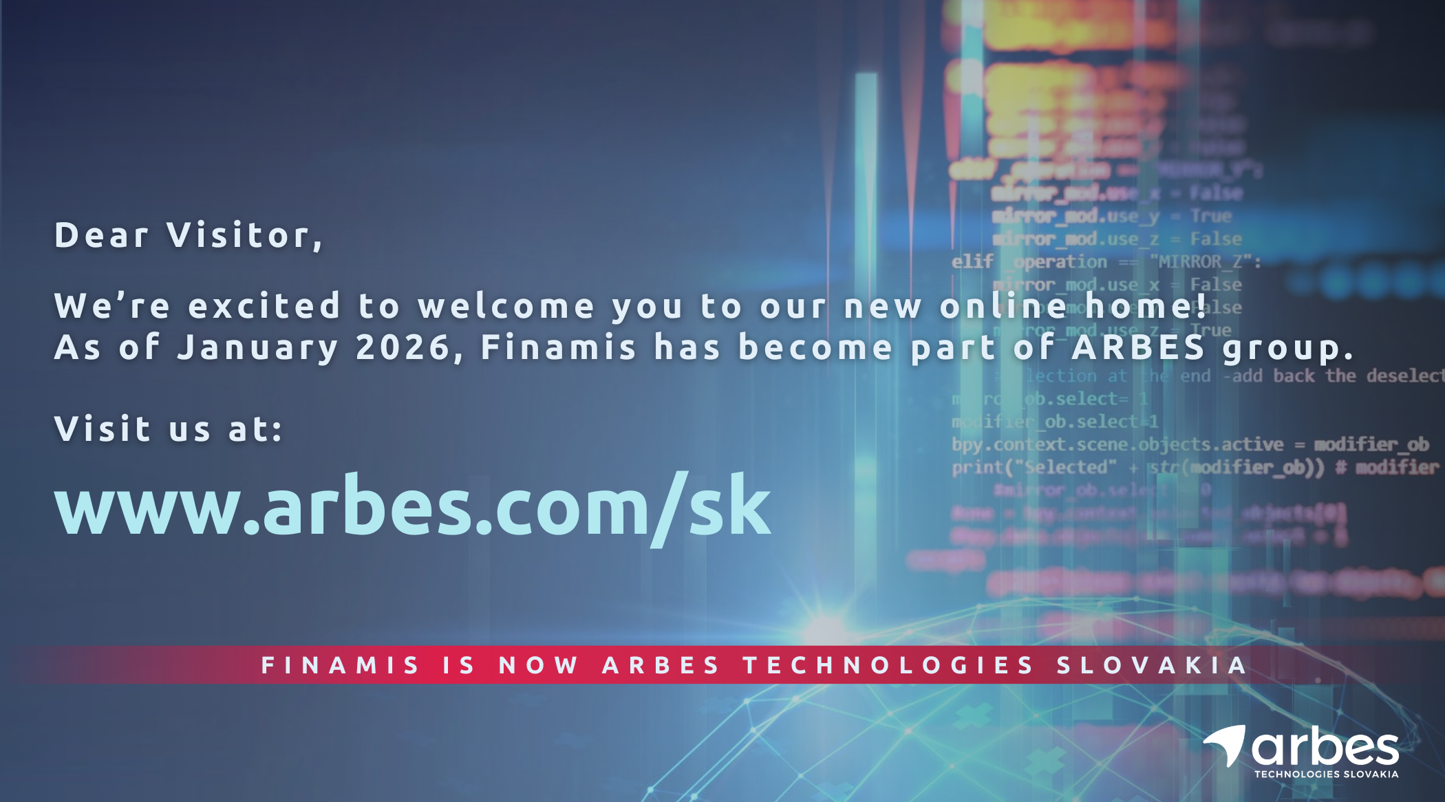 Finamis – new web on arbes.com/sk